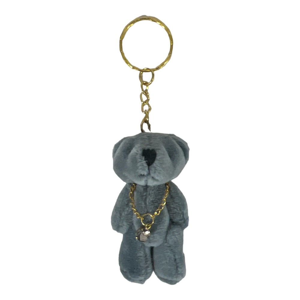 Keychain plush teddy bear with necklace